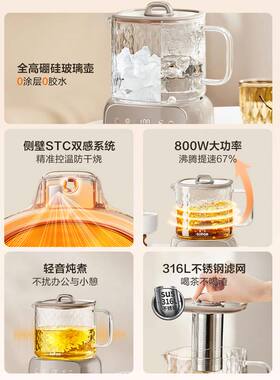 苏泊尔全玻璃养生壶炖煮一体