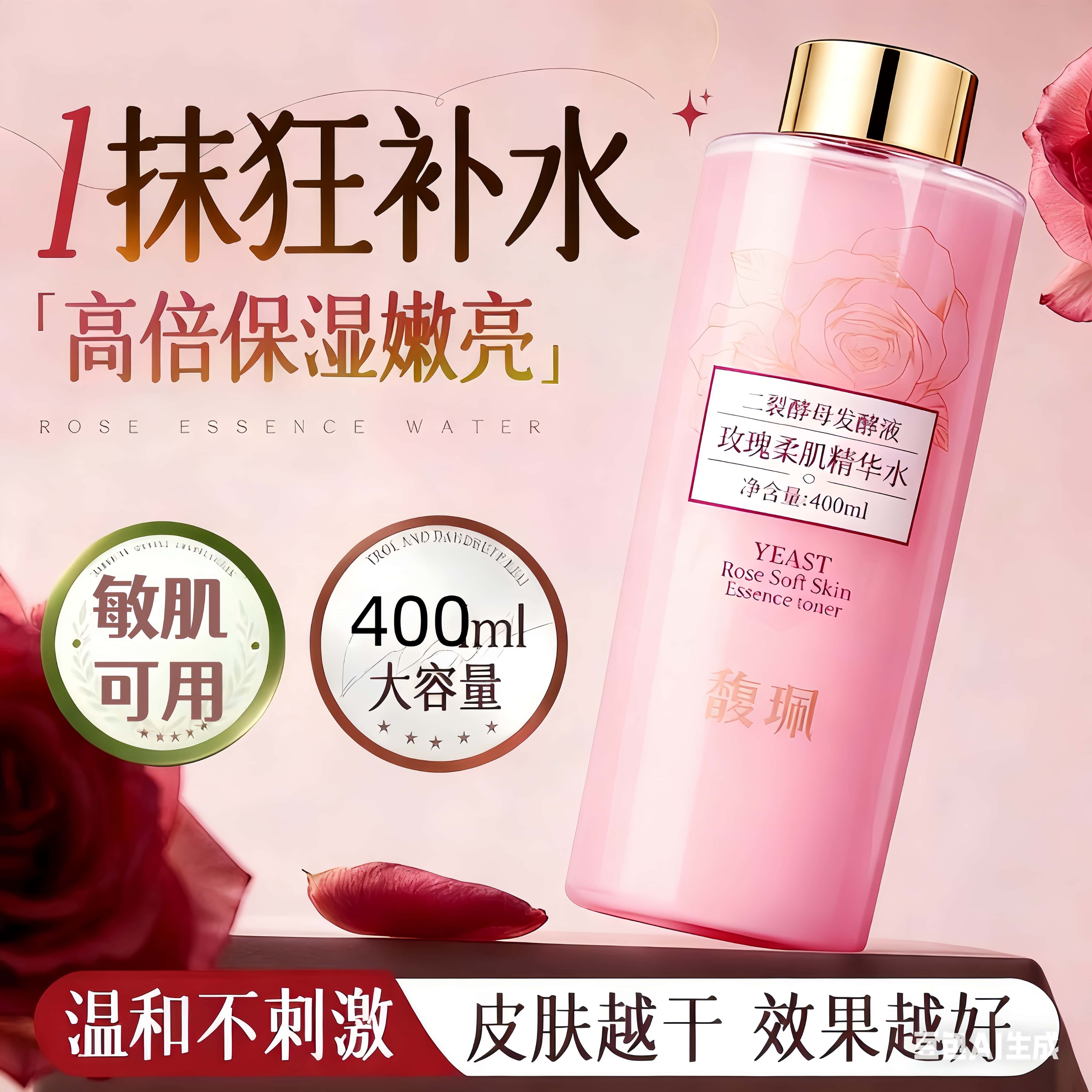 馥珮玫瑰酵母精华水400ML大容量透亮花瓣肌改善暗沉爽肤水大粉水,淘宝优惠券,粉丝福利购,淘宝优惠卷