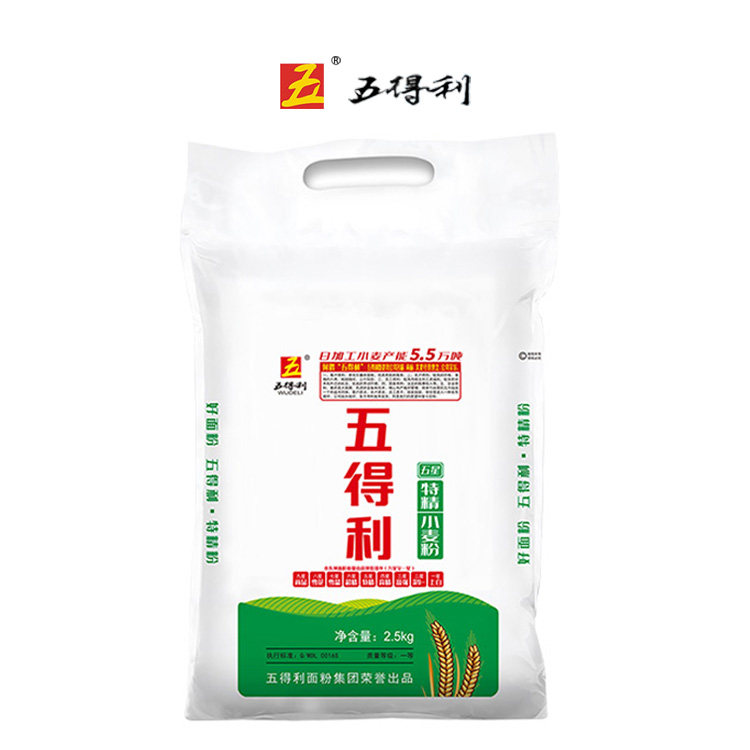 五得利5斤五星高筋家用小麦粉 挑枣儿面粉/食用粉