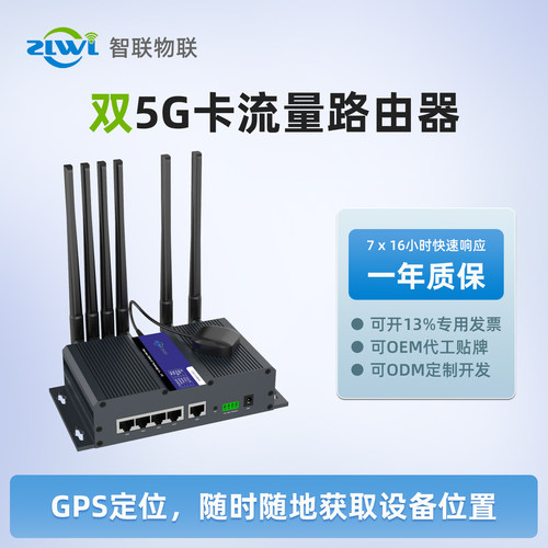 ZLWL/智联 双卡单待工业级5G路由器插卡全网通千兆端口2.4g/5.8g双频WiFi物联网高速上网直播智慧医疗 - 图0