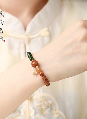 2026天然碧玉手串库克转运珠单圈手链女生轻奢高级感显白女款百搭