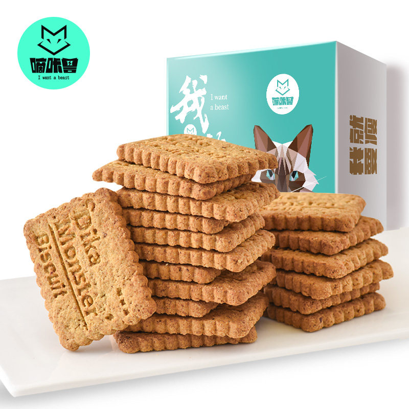 全麦粗粮饼干无糖精零食压缩低卡 嘀咔兽营养（消化）饼干