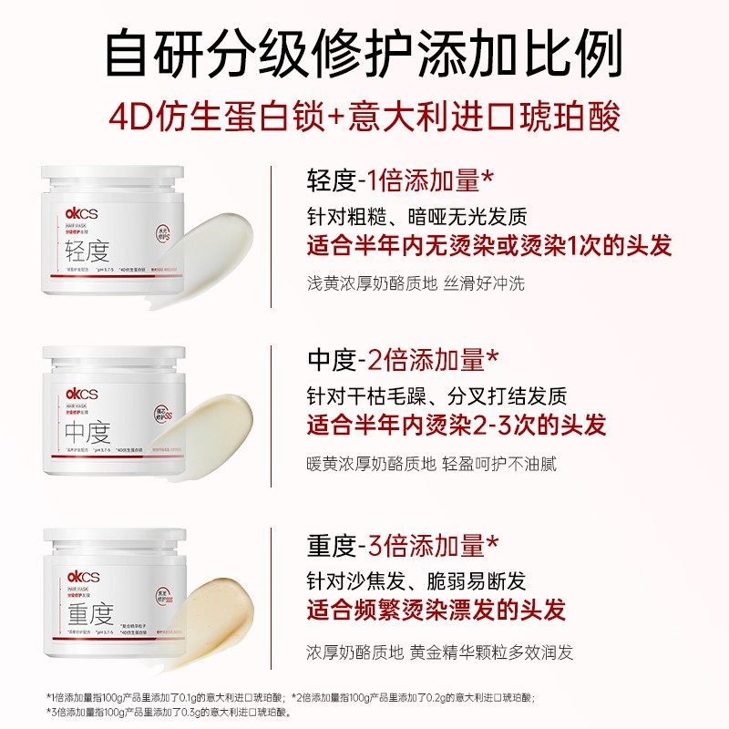 OKCS分级修护发膜250g/罐改善干枯分叉毛躁角蛋白矫正护发素推荐,淘宝优惠券,粉丝福利购,淘宝优惠卷