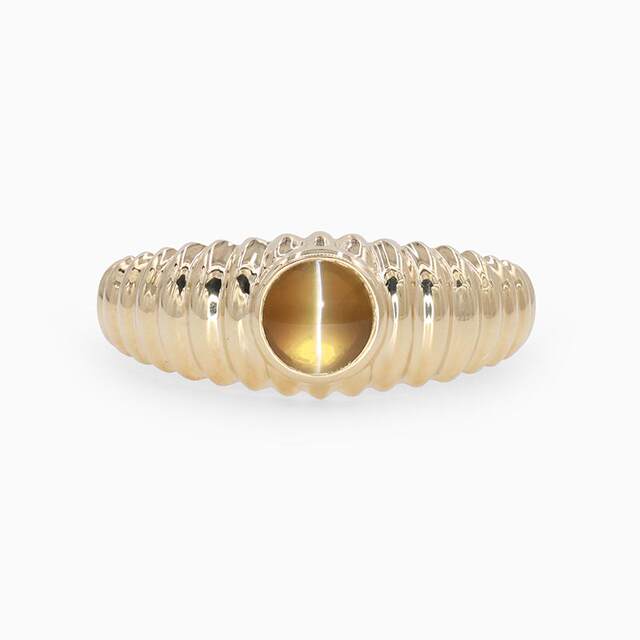 Fuguang 18K gold turquoise cat's eye ring