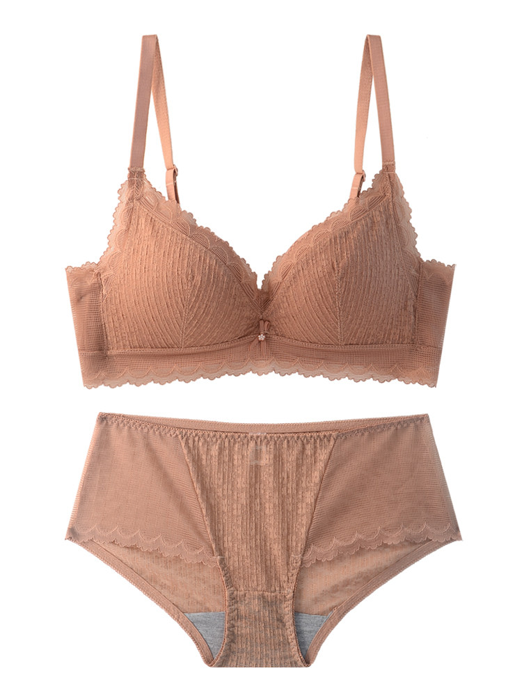 莫代尔棉内衣bra夏季透气聚拢文胸 芯蒂美文胸