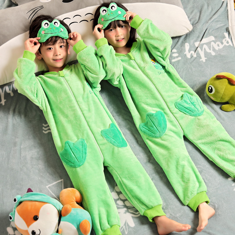 秋冬季儿童连体男童中大童睡衣 韩黛芙睡衣/家居服套装