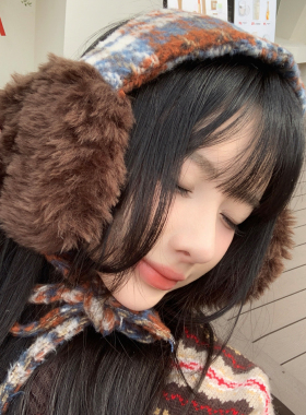 秋冬氛围感复古耳罩女冬季毛绒绒耳包百搭保暖耳捂子骑车防寒护耳