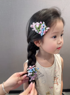 儿童花朵发夹刘海夹子头饰