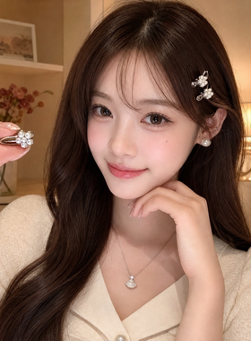 花朵发夹女刘海侧边夹发卡夹