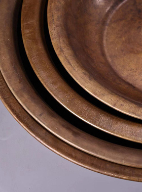 古董文玩纯铜加厚熟铜家用洗脸铜盆铜水洗盆铜火盆泡脚足浴盆