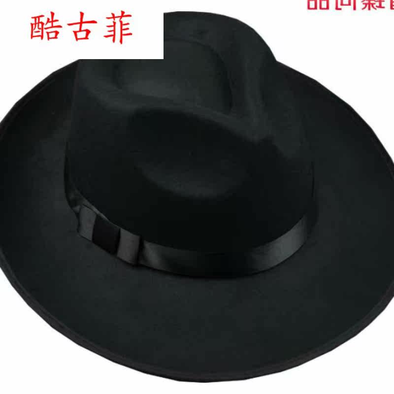 上海滩许文强杰克逊大沿男女士毡帽 酷古菲帽子