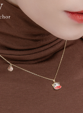 牛年项链女纯银INS潮本命链吊坠