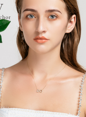 新款轻奢小众设计纯银字母项链