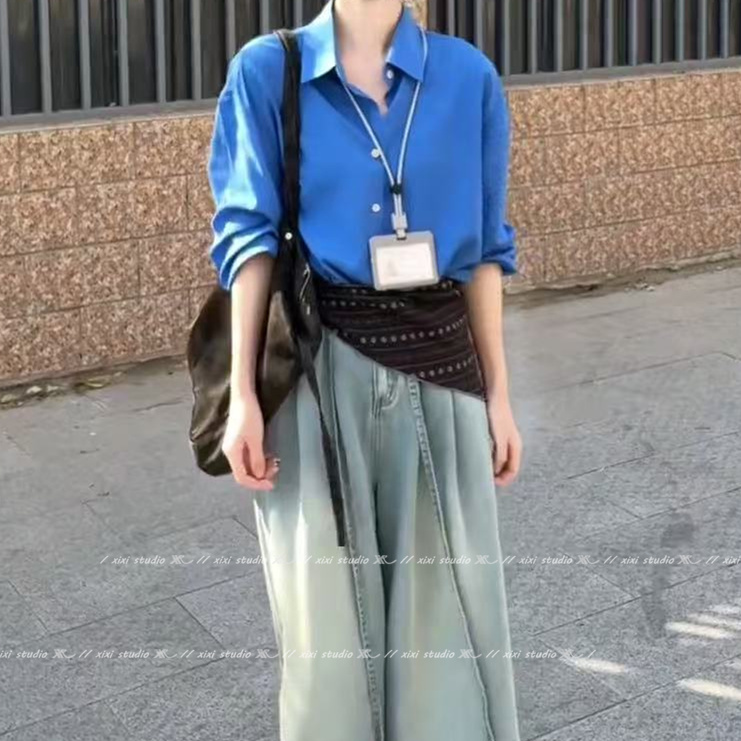 日系棉麻系腰三角巾屁帘高级感丝巾腰带2025新款腰间配饰配牛仔裤 - 图2