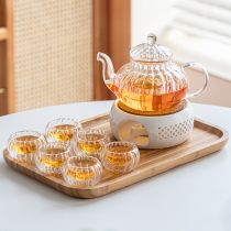 Heat Resistant Glass Flower Teapot Candle Heating Base Beauty Wellness Wellness Boiled Tea Oven Tea Home Afternoon Tea Set Suit