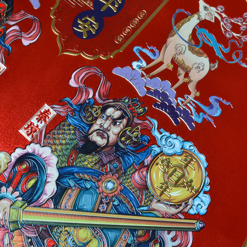 单门门神门贴金箔立体浮雕秦叔宝尉迟恭武将楼房防盗门神秦琼敬德_虎窝淘