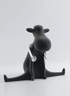 2026现代简约音乐植绒小毛驴摆件北欧样板房间办公间软装饰品玄关