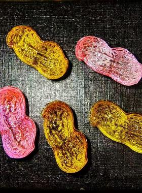 2025人造黄水晶花生七彩琉璃摆件装饰婚庆祝福早生贵子吉祥物招财