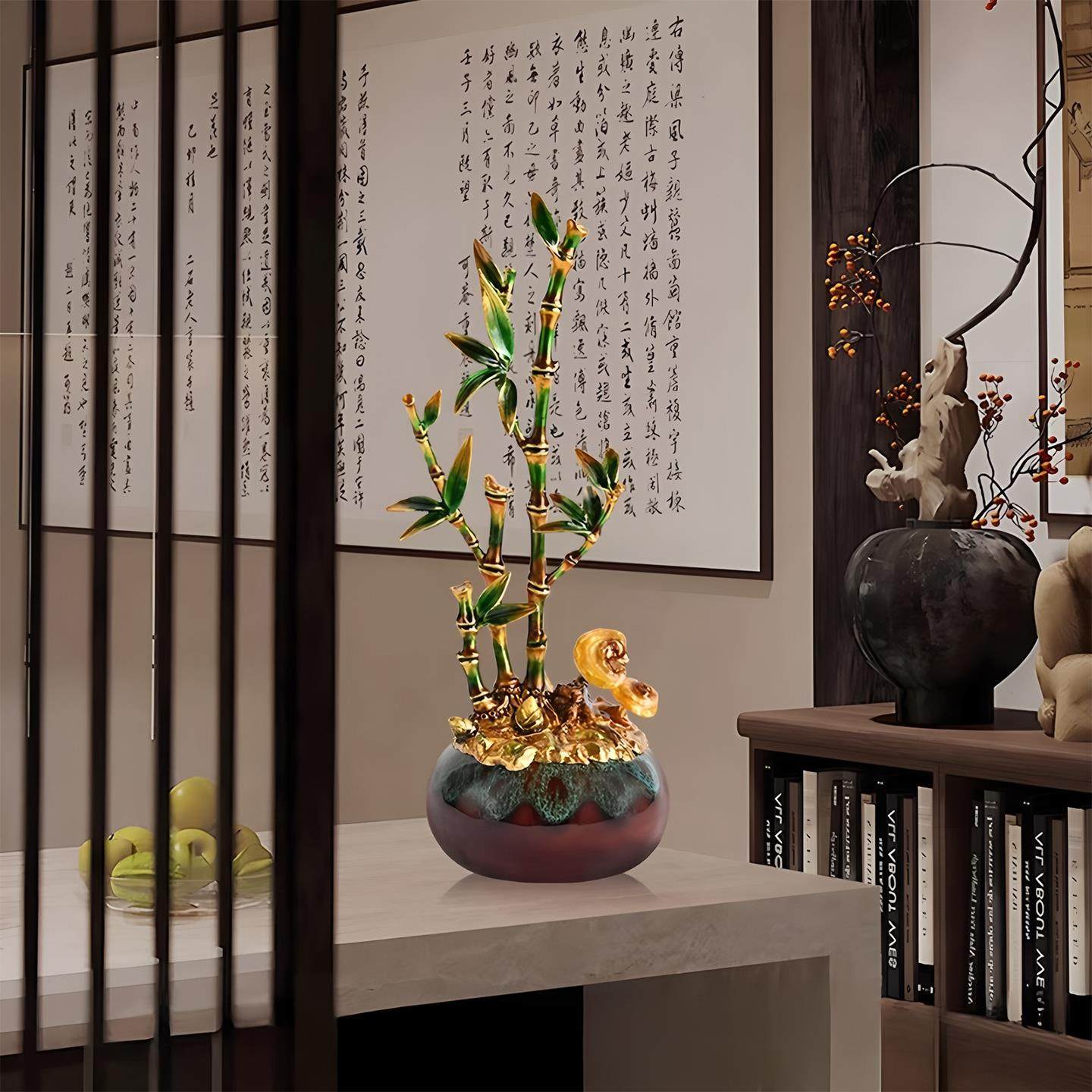 2025新中式竹子摆件寓意好的客厅玄关电视柜办公室桌面装饰乔迁新,淘宝优惠券,粉丝福利购,淘宝优惠卷