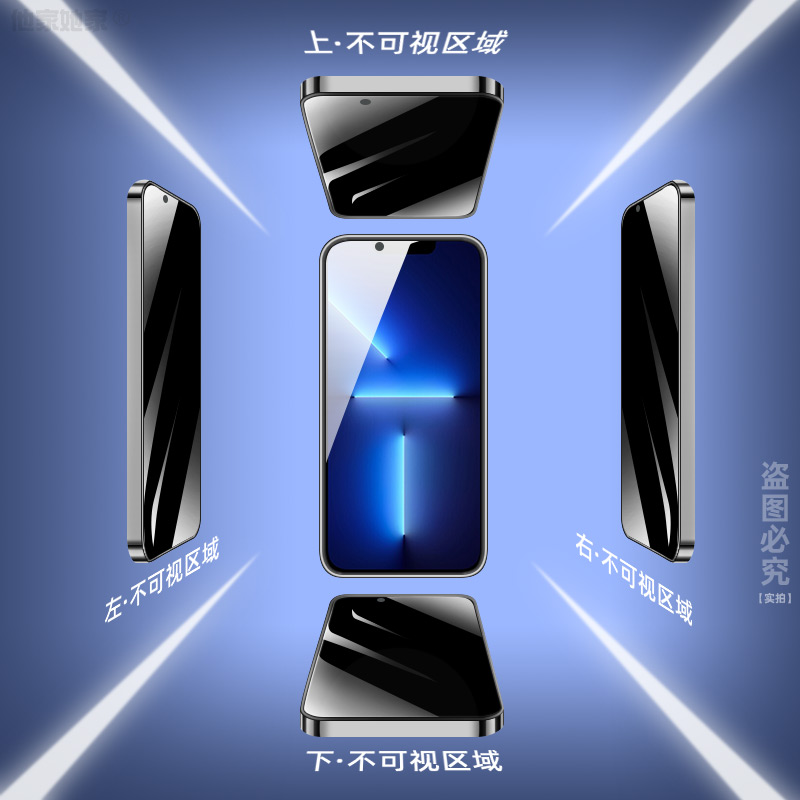 苹果15钢化膜防窥360度iPhone14全屏13promax磨砂11por手机贴模12mini隐私保护78plus防偷窥se3代xs/xr无白边 - 图1