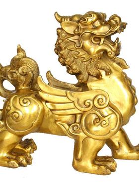 纯铜貔貅摆件特大号一对客厅镇宅办公室招财旺铺皮休摆设开业礼品