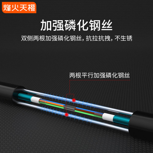 烽火天橙 国标电信级GYXTW-50/125多模室外光纤光缆中心束管轻铠光缆4芯6芯8芯12芯光钎线缆光缆光纤 - 图2