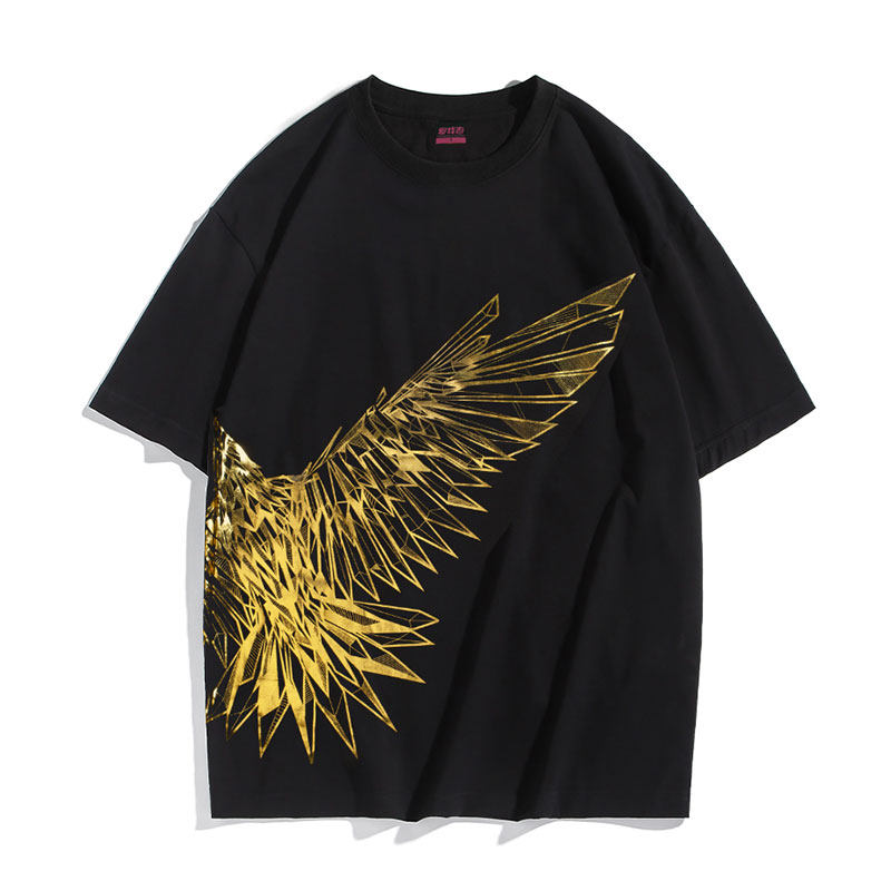 爱戏游潮牌boy短袖后背烫金夏t恤 爱戏游T恤