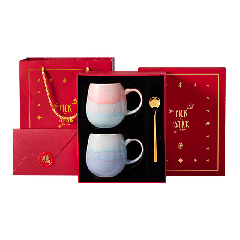 联合逸品高级感新婚礼物送新人定制情侣马克杯一对送闺蜜结婚礼盒