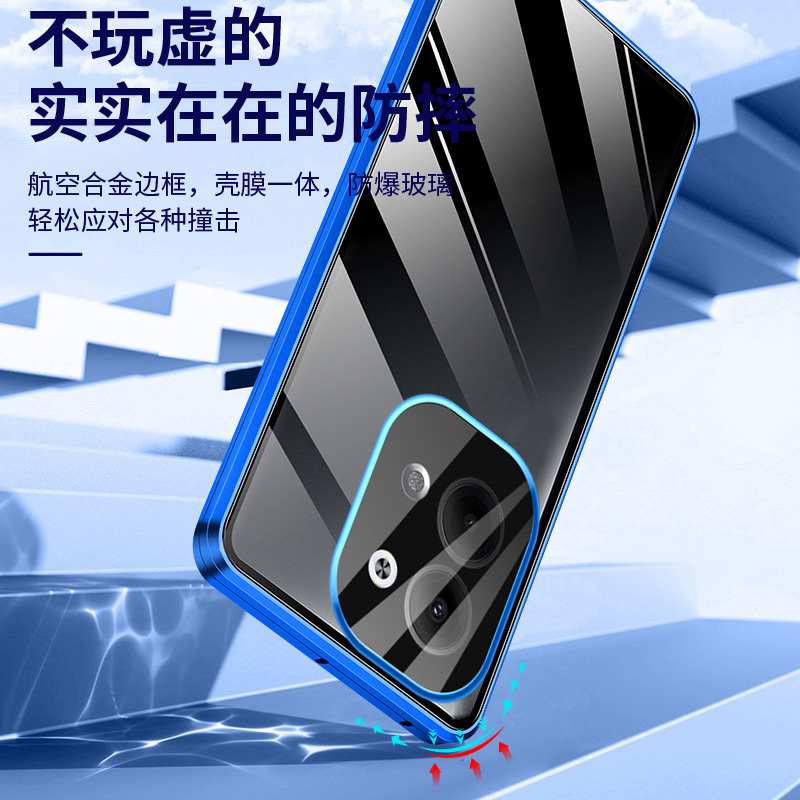 PHM110手机壳ooporeno9双面玻璃oppereno9防摔reon9女款潮牌opreno9保护套opporeno9pro+磁吸rneo9镜头全包-图2