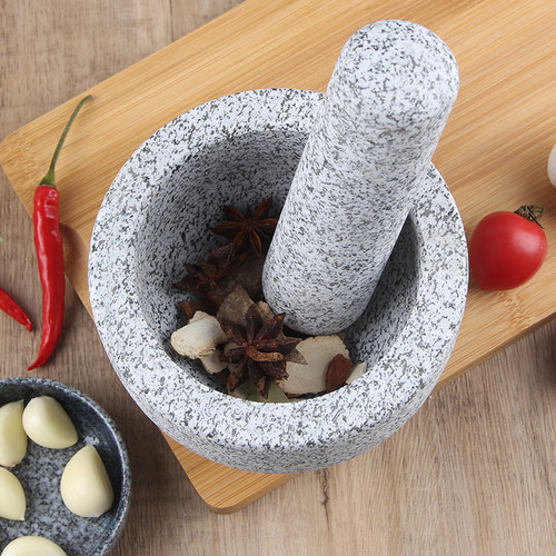 石臼家用捣蒜器蒜捣药罐研磨器碾蒜器蒜臼子花岗岩芝麻白蒜泥器杵 - 图2