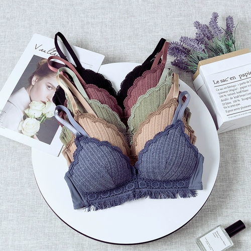 Нижнее белье, бюстгальтер пуш-ап, тонкий бюстгалтер, кружевной сексуальный бюстгальтер без косточек, комплект, французский стиль