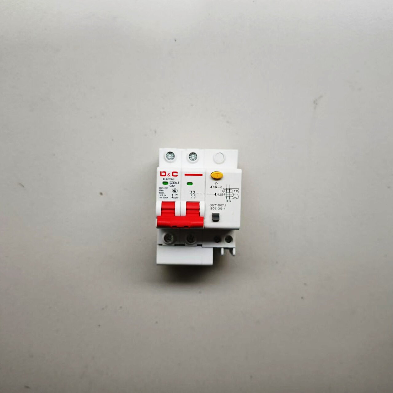 上德联合电气集团DZ47sLE漏保断路器2P32A63A家用漏电保护断路器 - 图1