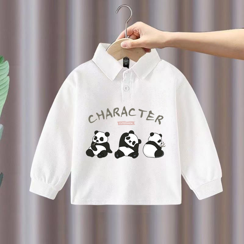 100%纯棉男童Polo长袖t恤2026春秋中小儿童宝宝卡通简约打底上衣,淘宝优惠券,粉丝福利购,淘宝优惠卷