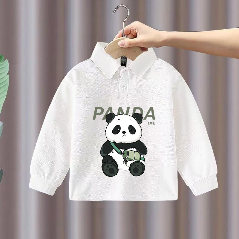 100%纯棉男童Polo长袖t恤2026春秋中小儿童宝宝卡通简约打底上衣,淘宝优惠券,粉丝福利购,淘宝优惠卷