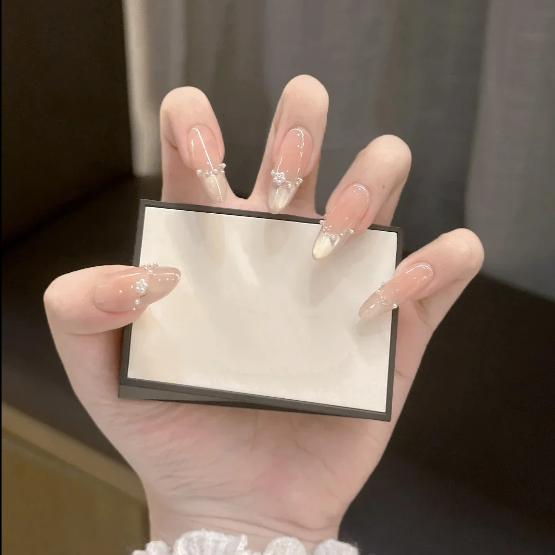 Maxfine纯手工穿戴甲2025新款高级感假指甲贴片短款猫眼高质量 - 图1