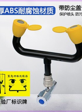 洗眼器工业用304不锈钢验厂洗眼器实验室双口紧急挂壁式喷淋洗眼