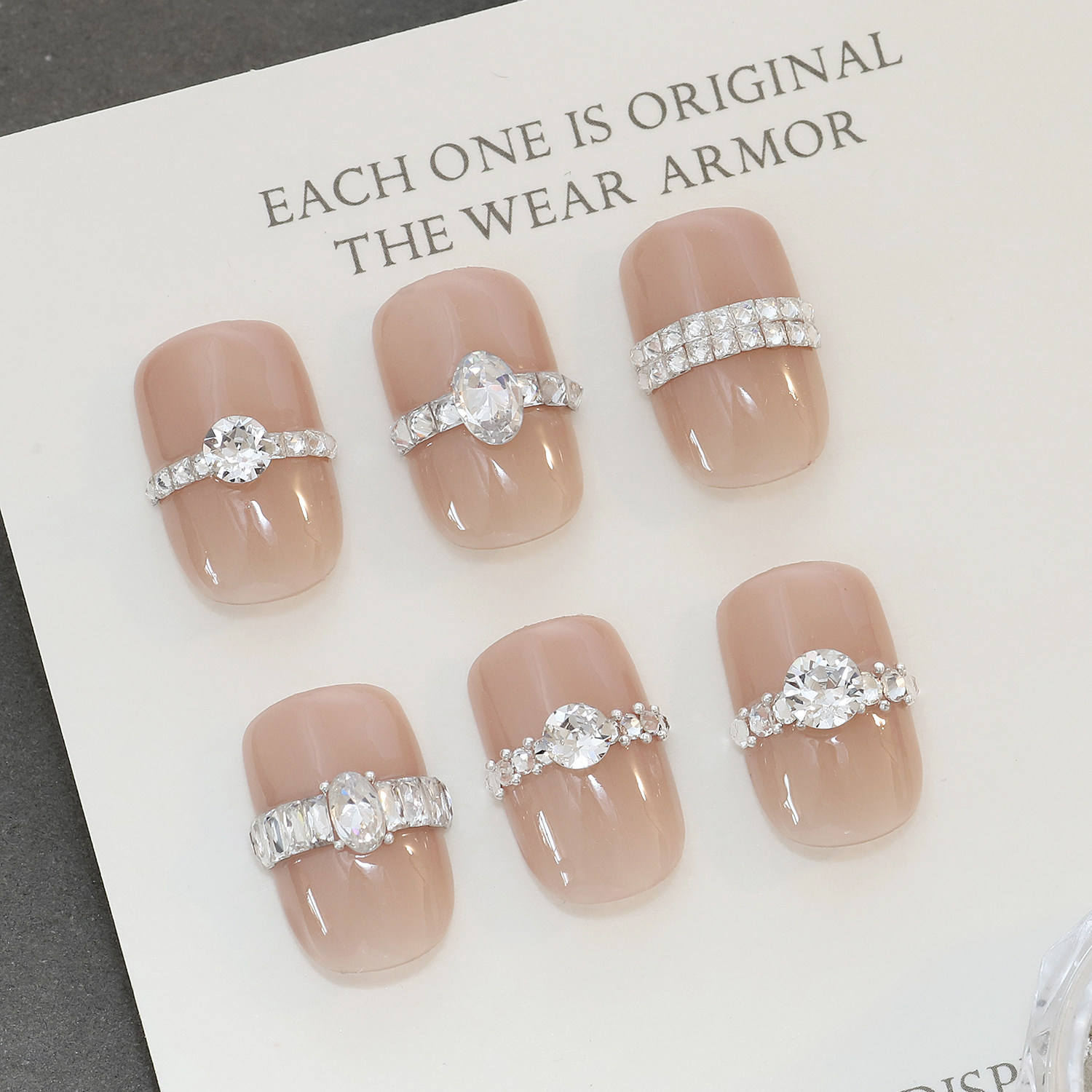 Explosive manicure ring with diamond material package Internet celebrity diamond ring