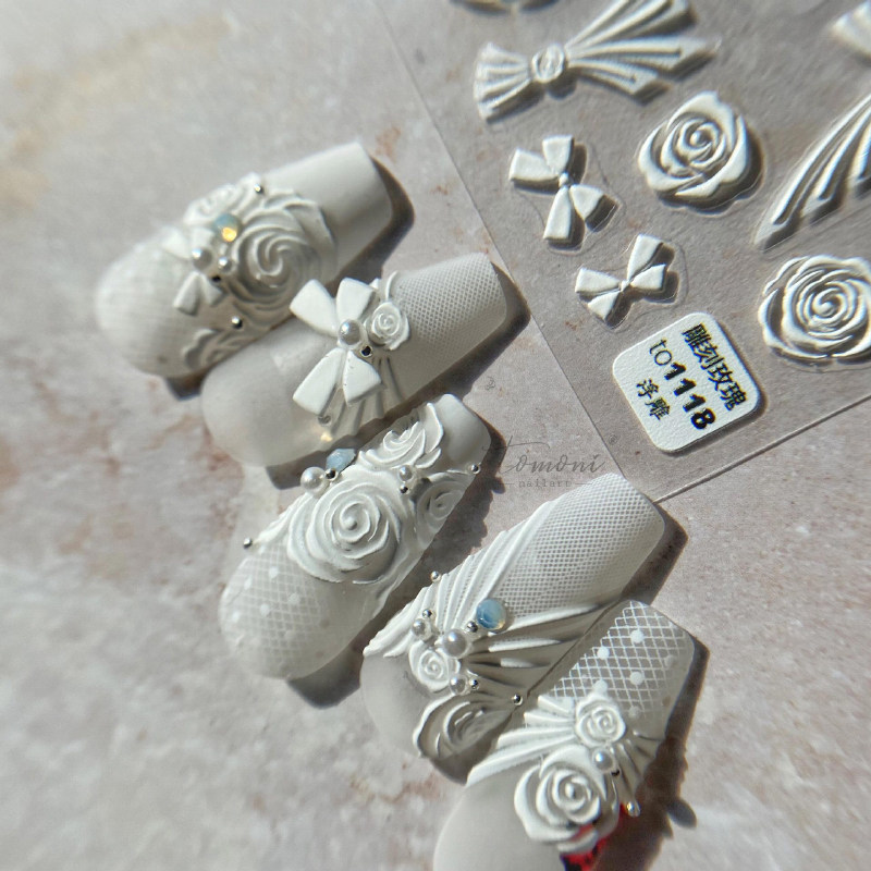 tomoni美甲浮雕贴纸复古玫瑰莫失晶钻画框网红爆款指甲花朵饰品贴,淘宝优惠券,粉丝福利购,淘宝优惠卷