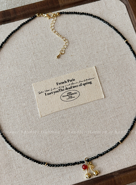 甜甜酷酷的超百搭~樱桃吊坠项链