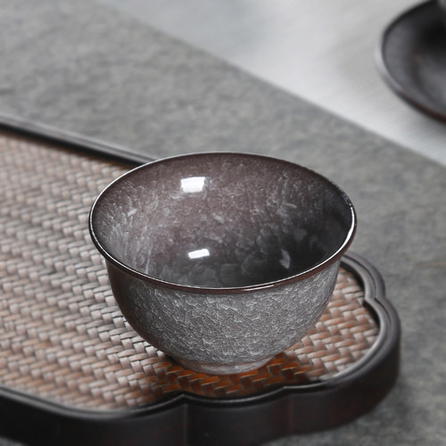 青瓷手工冰裂品茗杯主人杯哥窑铁胎功夫单杯茶杯茶碗陶瓷泡茶茶盏 - 图0