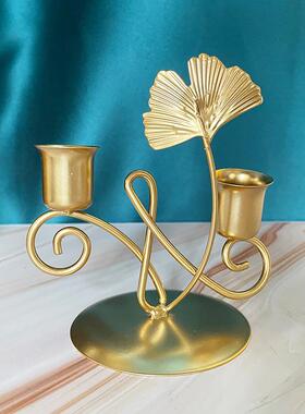 厂家创意轻奢欧式铁艺烛台家居卧室铁艺摆件烂漫烛光氛围金属工艺