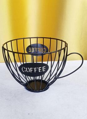 厂家直销跨境创意铁线圆形咖啡无座铁艺水果盘喷塑电镀金色铁摆件