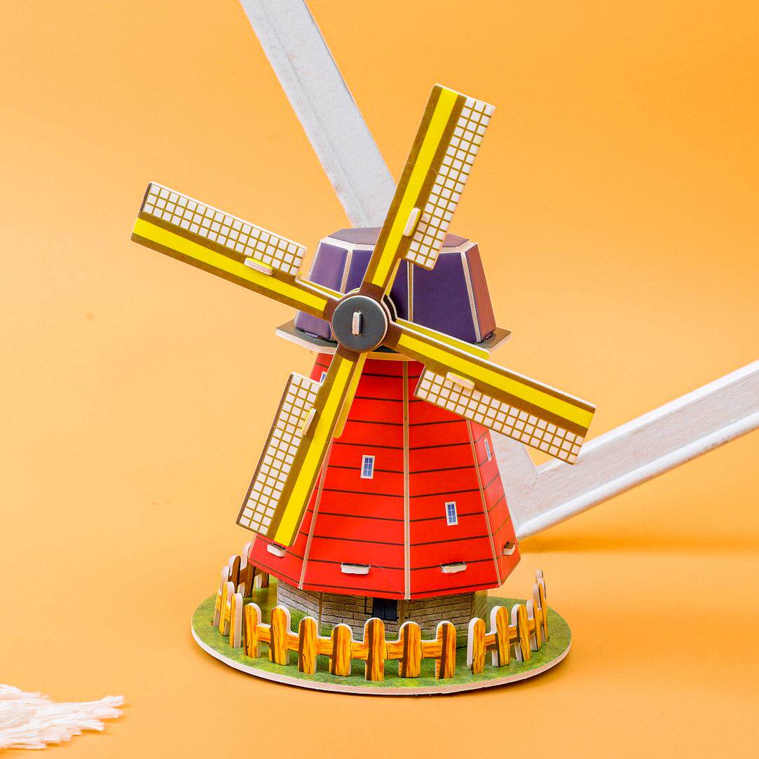 3d立体拼图城堡建筑房子模型纸质幼儿园儿童玩具益智摆摊-图2