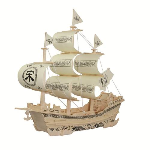 儿童益智木制仿真模型 木质手工DIY拼装明朝古3d立体拼图玩具 - 图1