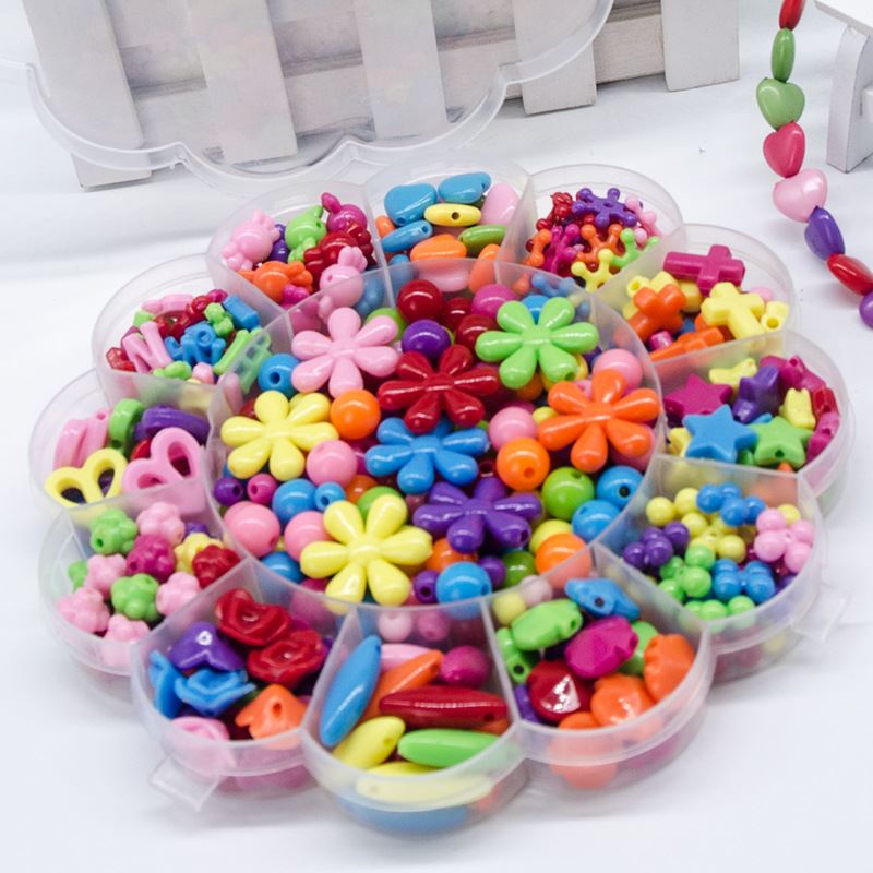 太阳花盒装儿童diy手工串珠玩具女孩穿珠子做手链项链的珠子 - 图1