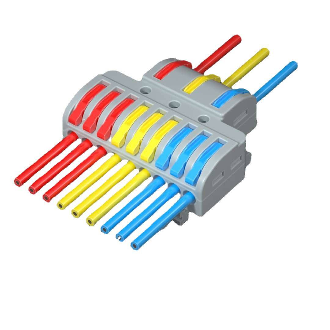 PCT-933D三进九出电线连接器分线器接线端子连线器快速接头有导轨,淘宝优惠券,粉丝福利购,淘宝优惠卷