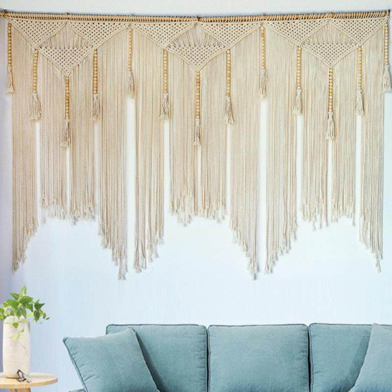 圣诞装饰品新款门帘隔断棉绳手工挂毯编织波西米亚梦幻窗帘定制,淘宝优惠券,粉丝福利购,淘宝优惠卷