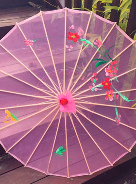 绢伞透明丝绢伞跳舞舞蹈伞工艺演出道具油纸伞装饰伞古典花