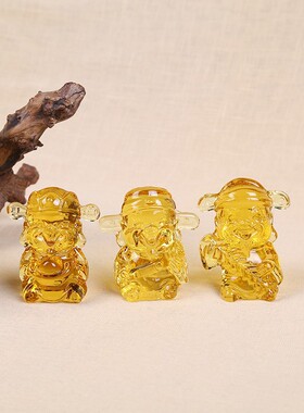 琉璃五福财神摆件家居装饰开业婚庆礼品玻璃制品工艺品