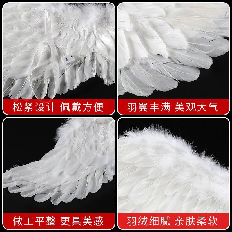 万圣节天使羽毛翅膀 儿童生日玩具装饰LED灯发光翅膀表演道具用品